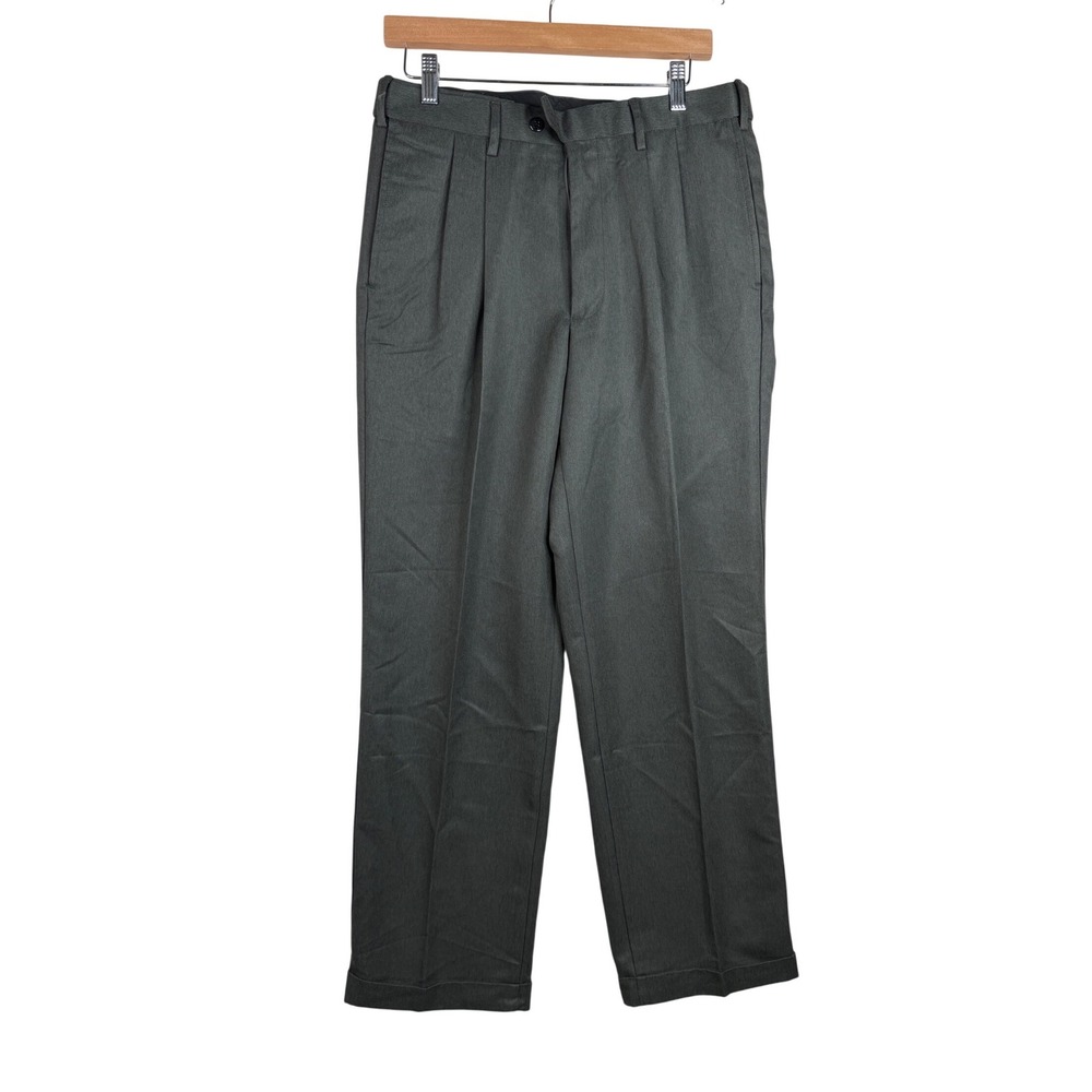 New Men's Easy Fit Microfiber Dress Pants size 32X 30 Gray